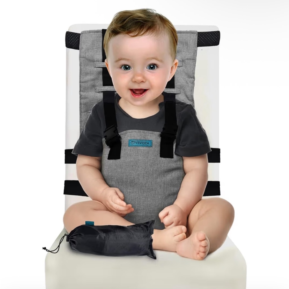 Gray Portable Highchair Seat for Babies